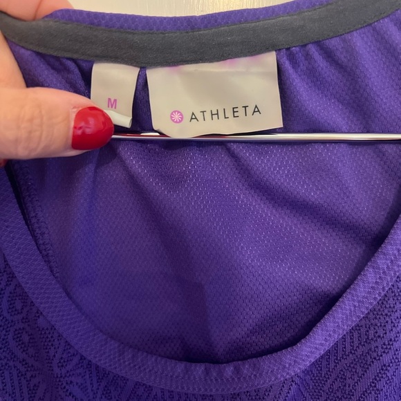 Athleta Purple Wick It Good Activewear Tank Top Size Medium - Picture 3 of 5